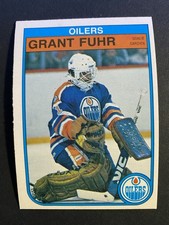 1982-83 O-Pee-Chee Hockey Grant Fuhr Edmonton Oilers Rookie Card #105 (a)