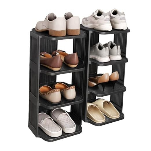 8-Tier Stackable Vertical Shoe Rack for Closet Free Standing Organizer