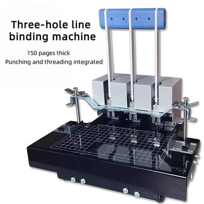 Manual Three-hole Binding Machine for Threading and Punching Archive Files, Etc.