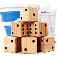 Ropoda 3.5 Giant Wooden Yard Dice Set For Outdoor Fun Barbeque Party Events