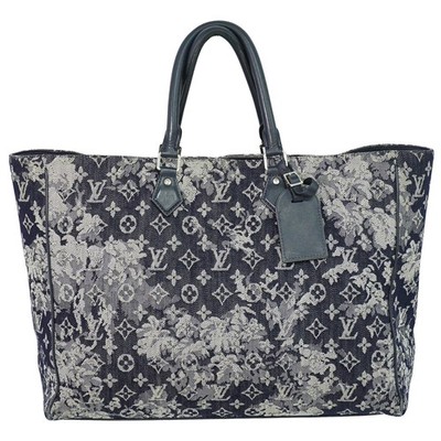 Louis Vuitton Grand Sac M57284 Monogram Tapestry Tote Bag Navy