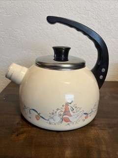 Marmalade Geese Vintage 80s Tea Kettle Missing Cap/Spout Cover