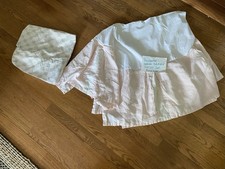 Restoration Hardware RH Washed Organic Linen Crib Skirt Blush Pink  Crib Sheet