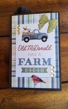 Mini Handmade Scrapbook Junk Journal Folio Album 5.25x3.5" "Old McDonald" Theme