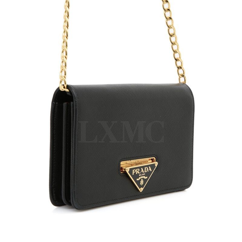 Prada Saffiano Chain Bag 1BP006 Black Mini Cross 58123033 | eBay