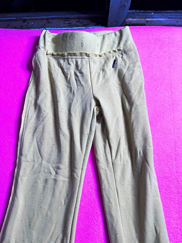 Forever 21 Women's Beige Cotton Knit Straight Leg Pants Elastic Waist Size S