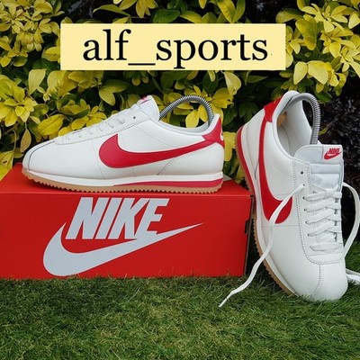  Neu mit Karton & Original Nike  Cortez Turnschuhe in Sail, University Red & Gum UK Größe 9