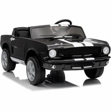 P Series 24V Kids Ride On Car Black 2-Seater Remote 2-Speed Dual Safety Belt LED