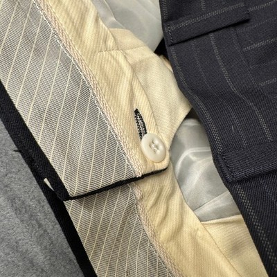 Burberry Kensington Suit Mens 44 L 38x30 Blue Pinstripe Wool