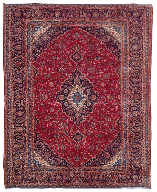 Amazing Hand Knotted Vintage Tribal Qashoun Wool Area Rug 13 x 10 Ft