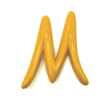 Vintage Initial Letter M or W BAKELITE Butterscotch Brooch **Simichrome TESTED