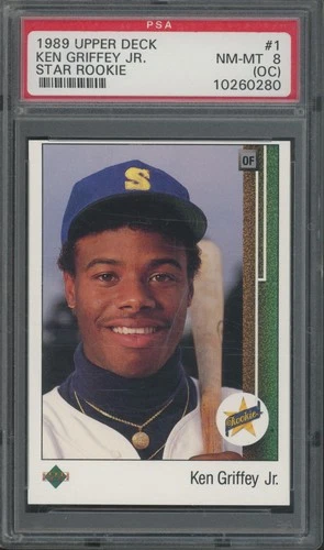 1989 Upper Deck #1 Ken Griffey Jr RC Rookie PSA 8 (OC)
