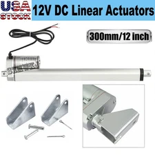 Linear Actuator 12" Inch 12V 220LBS/1000N Max Lift DC Motor W/ Mounting Brackets