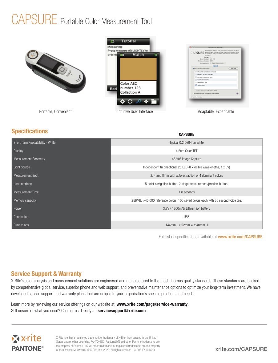 X-Rite Pantone RM200+B CAPSURE Color Matching Instrument / Complete - New