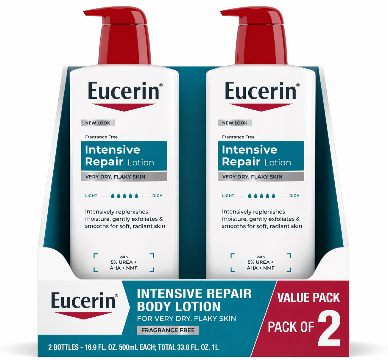 Eucerin Intensive Repair Body Lotion,16.9 fl oz (Pack of 2)-