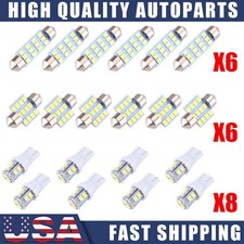 20pcs Led Car Interior Inside Light Dome Map Door License Plate Lights White