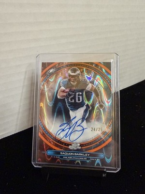 Topps Chrome Cosmic Saquon Barkley Philadelphia Eagles On Card Auto 24/25 EQA-SB