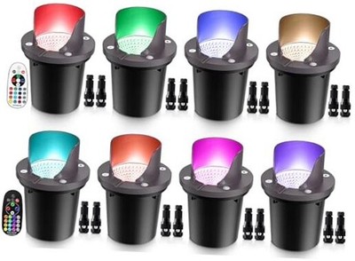  RGBW Low Voltage Landscape Lighting Color Changing 12W Waterproof Well 8
