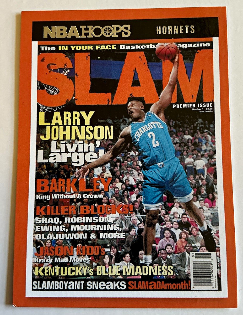 Larry Johnson 2021-22 Hoops SLAM #1 Hornets Premier Issue