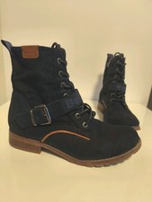 Bench Damen Stiefel Mit Schnalle Und Schnürung Größe 39 Dunkelblau