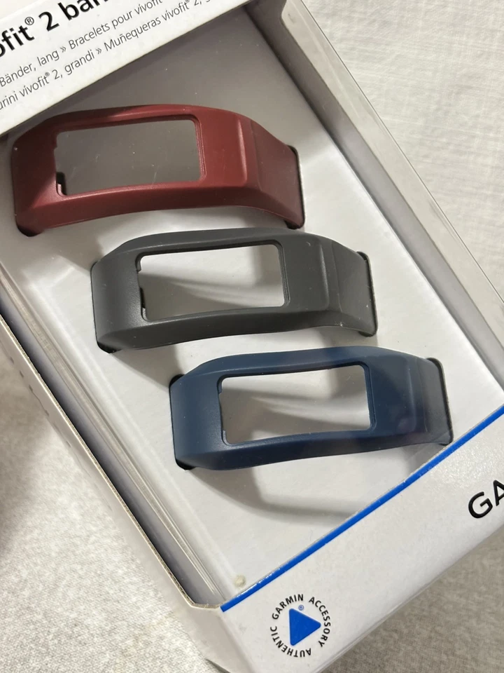 Nuevo Garmin Vivofit 2 Bandas Grandes Paquete de 3 Borgoña/Pizarra/Azul Marino (Rojo/Negro/Azul)  Foto 2 de 4