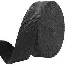 1 inch Black Cotton Webbing 5 Yards, Soft  Sturdy for Bag Handles Black 5103