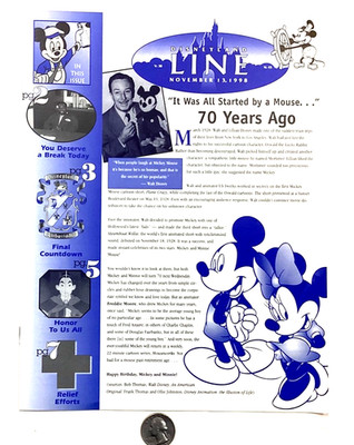Disneyland  Line  It Was All Started By a Mouse 70 Years Ago  November 13, 1998