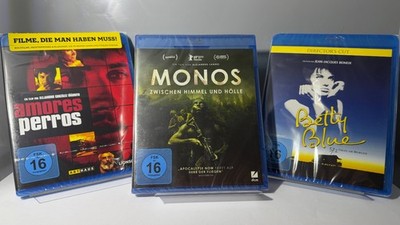 3 Blu-rays: Amores Perros / Betty Blue / Monos - Zwischen Himmel und Hölle