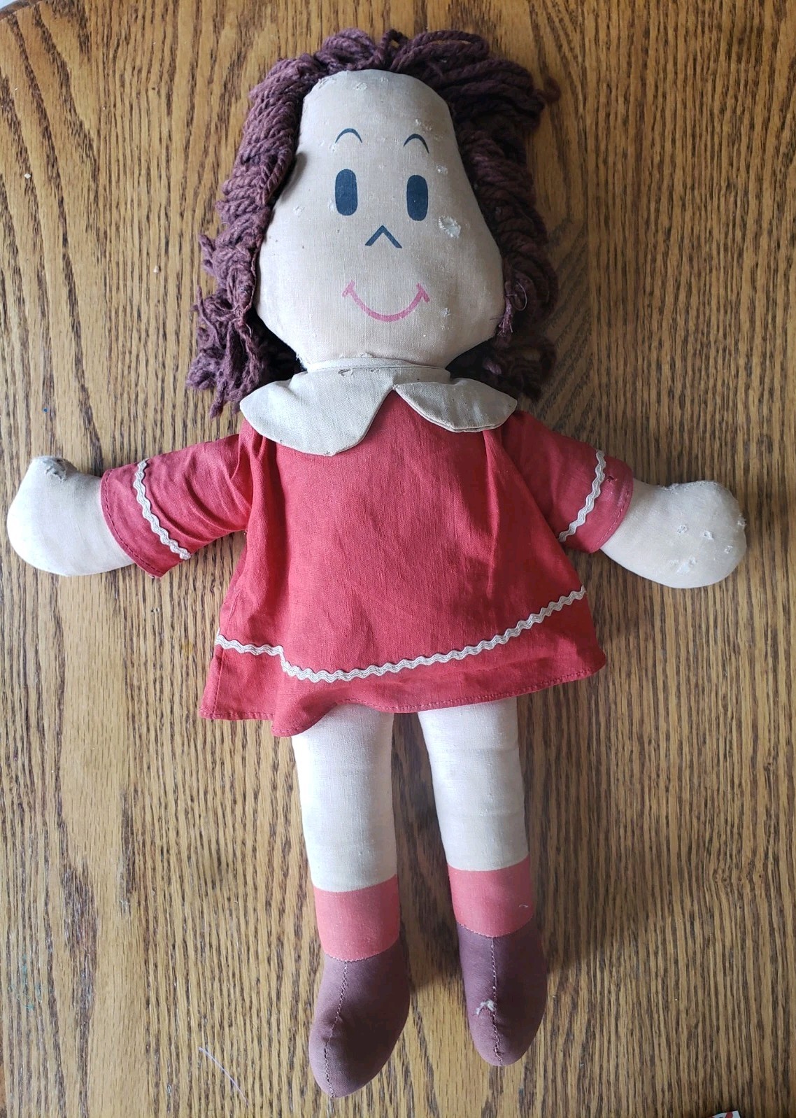 Vintage Gund Little Lulu Plush Rag Doll 16 Inch Cloth Stuffed 60s 70s READ Faded