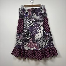 Boho Patchwork Indie Coquette Y2K Inspired Tiered Midi Skirt Pockets