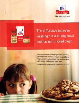 McCormick Vanilla Spices Cute Girl Eyes Cookies Baking Vintage Print Ad 2005