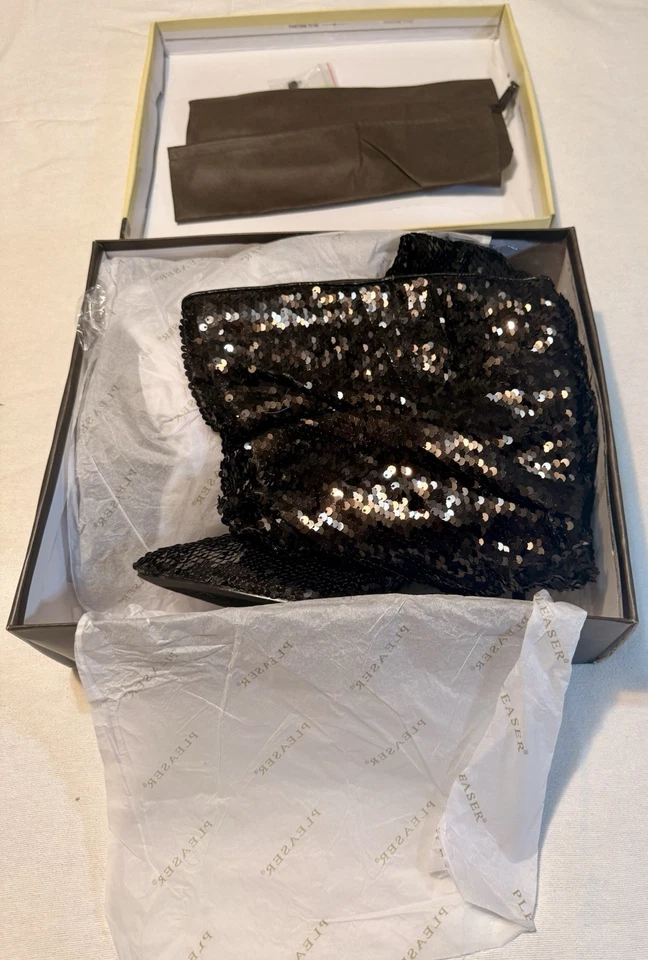 Botas tamanho 12 lantejoulas amassadas altura do joelho - Imagem 4 de 4
