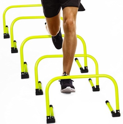 Body Sport Adjustable Athletic Speed Training Hurdles, Set of 5, Yellow 