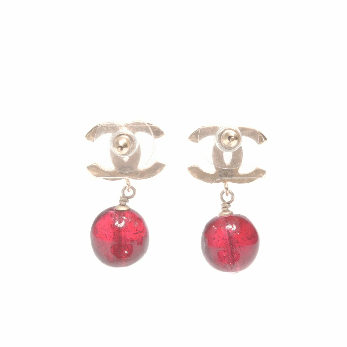 CHANEL B11A 2011 Coco Mark Colored Stone Earrings… - image 3