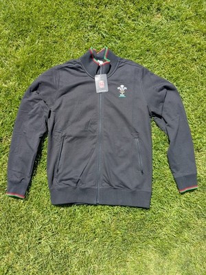 Sweat Jacke / Herren / macron / Schwarz / Wales WRU / Rugby XV / neu 