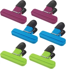 6 Pack Heavy Duty Food Clips for Chip Bags, Snack Storage, Assorted Colors