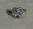 Size 6.5 Vintage sterling silver amethyst Heart ring