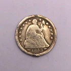 1853 Seated Liberty Half Dime With Arrows Details