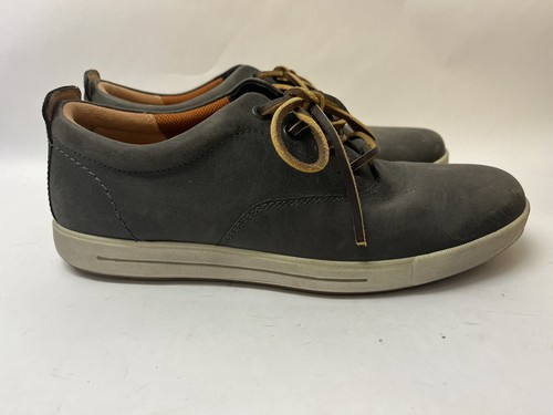 ECCO Shoes Mens 40 US 9/9.5 Casual Leather Charcoal Gray Lightweight - Picture 2 of 9