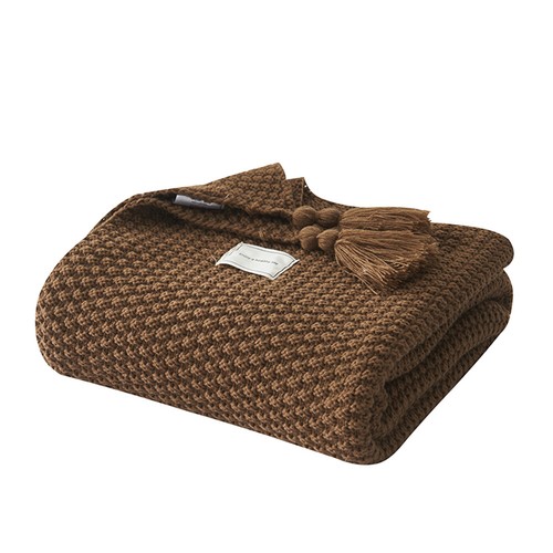 Strickdecke Kuscheldecke Grobstrick Wolldecke Gestrickte Tagesdecke With Quaste - Bild 16 von 17