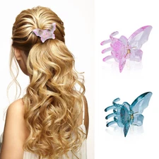 Cute Gift for Teen Girls – 9 Pack Large Hair Claw Clips + 10 Bands, Fun Matte