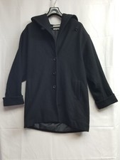 Vtg Charles Klein Coat Womens Size 12 Wool Double Breasted Long Hooded