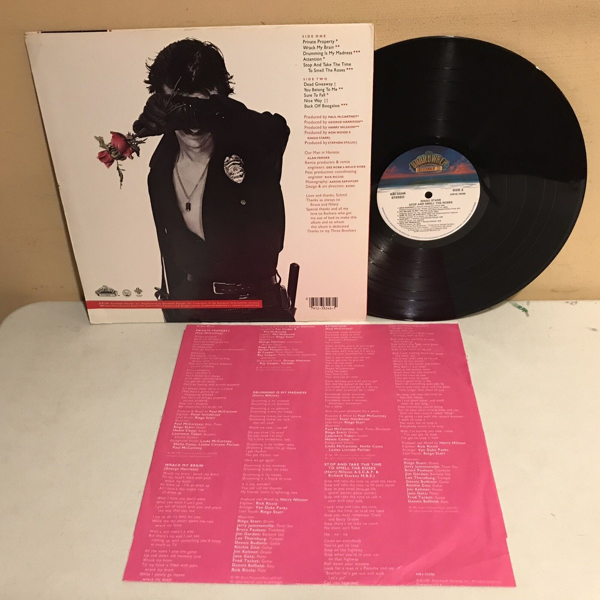 米LP Ringo Starr Stop And Smell The Roses NBI33246 The Boardwalk Entert /00260 Ringo Starr Stop And Smell The Roses LP 1981 Boardwalk NB1