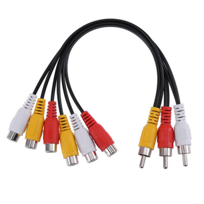 D50 Audio Video Splitterkabel 3 Cinch Stecker auf 6 Cinch Buchsen Cinch Y 30cm