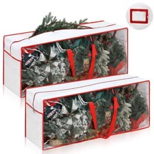 2 Pcs Christmas Tree Storage Bag Fits Up to 9 Ft Tall Artificial 9 ft White
