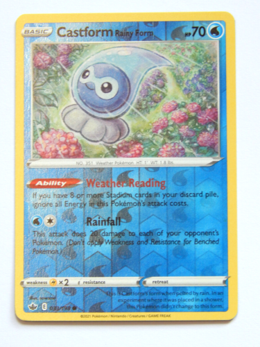Castform Rainy Form 033/198 (NM Pokemon Card Chilling Reign Water Reverse Holo) - Picture 1 of 2