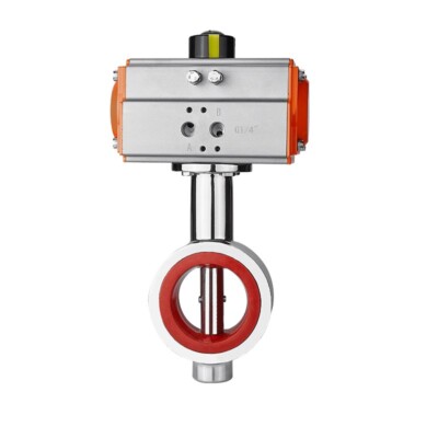 DN32MM Sanitary Pneumatic Wafer Butterfly Valve High-precision SS304 1-1/4''