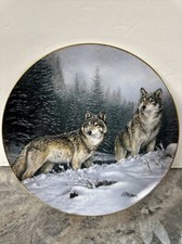 Rosemary Millette Broken Silence Wolve Winter Wild Wings Collector Plate Vtg COA
