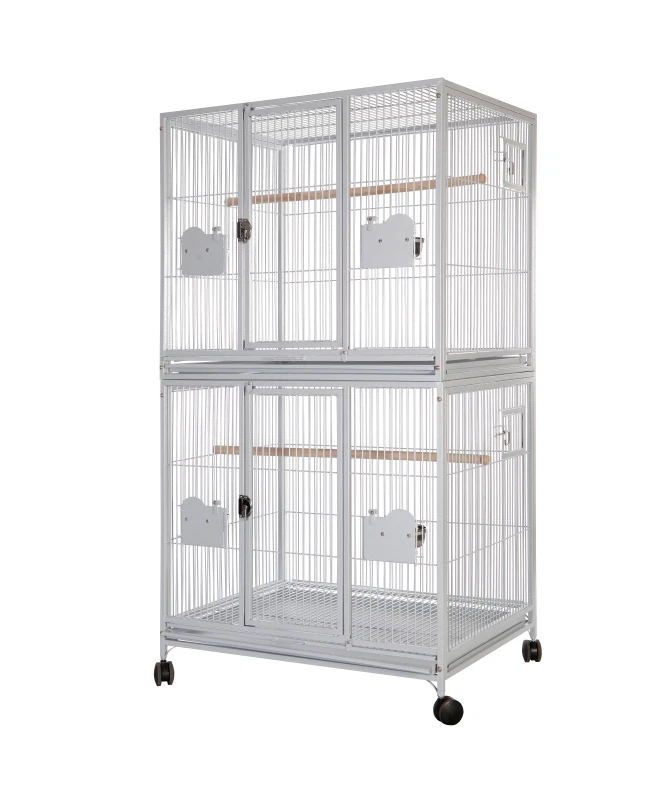 Parrot-Supplies Parrot Double Breeding Cage Or Display Parrot Cage - White,