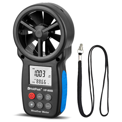 Handheld Anemometer Digital LCD Wind Speed Meter Gauge 30M/s Temperature Tester